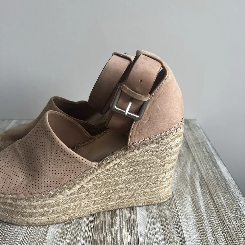 Marc Fisher LTD Alida Women's Espadrille Wedge Sandals Tan 9.5